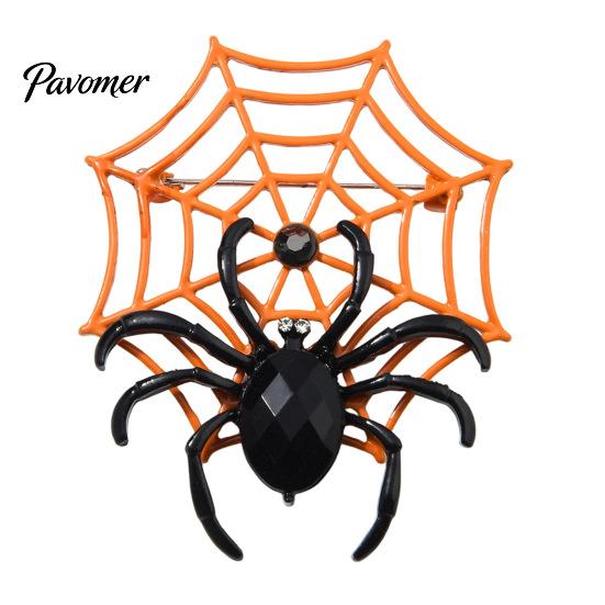 Spider Web Badge Halloween Brooch, Rhinestone Accessories, Holiday Lapel Gothic Style Pins Pin for Jackets Sweaters Coats Scarves Hats Bags