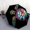 1pc Sea turtle Stained glass Automatic Folding Umbrella, Heavy Duty 8 Rib Iron Frame,  Suitable for Travel, Daily Use, Birthday, Decor Gift  70