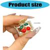 2Pcs Cherry Hairpin Small Side Claw Clip Sparkling Rhinestones Accent Zinc Hairpin For Women Girls Party Daily Use