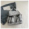 Fashion Cute Knot Women's Backpack Large Capacity Solid Color Travel Bag Drawstring Students Bookbag Travel