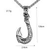 European and American Retro Men's Jewelry Stainless Steel Pendant Personalized Fishing Gear Fish Hook Necklace