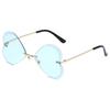 Butterfly frameless sunglasses, European and American retro trend love peach heart personalized metal sunglasses women