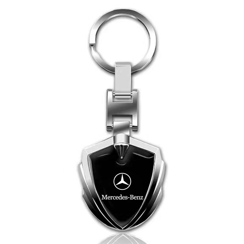 1 stk Bilemblem Stying Metall Nøkkelringer Skjoldformet Nøkkelring For Mercedes Benz AMG W203 W206 W220 W205 W211 W212 W201 W210 W168 GLC