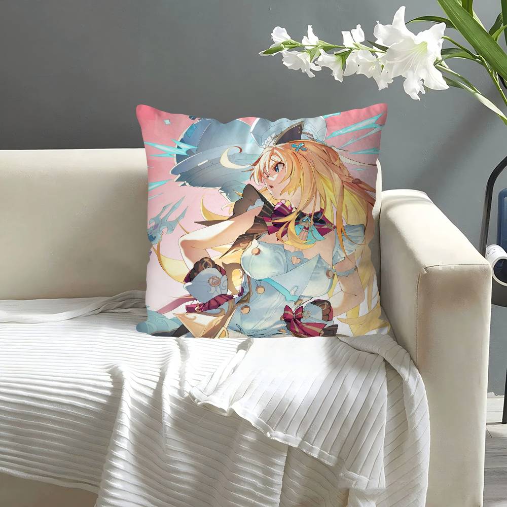 Game Genshin Impact Escoffier Pillow Case Square Pillow Bedroom Sofa Leisure Comfort Cushion Car Living Room Home Decoration