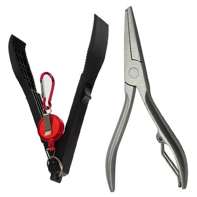 Splitringtang, Krokodillenklem Visgrijper met Karabiner, Splitringopener Ringtang voor Vissen