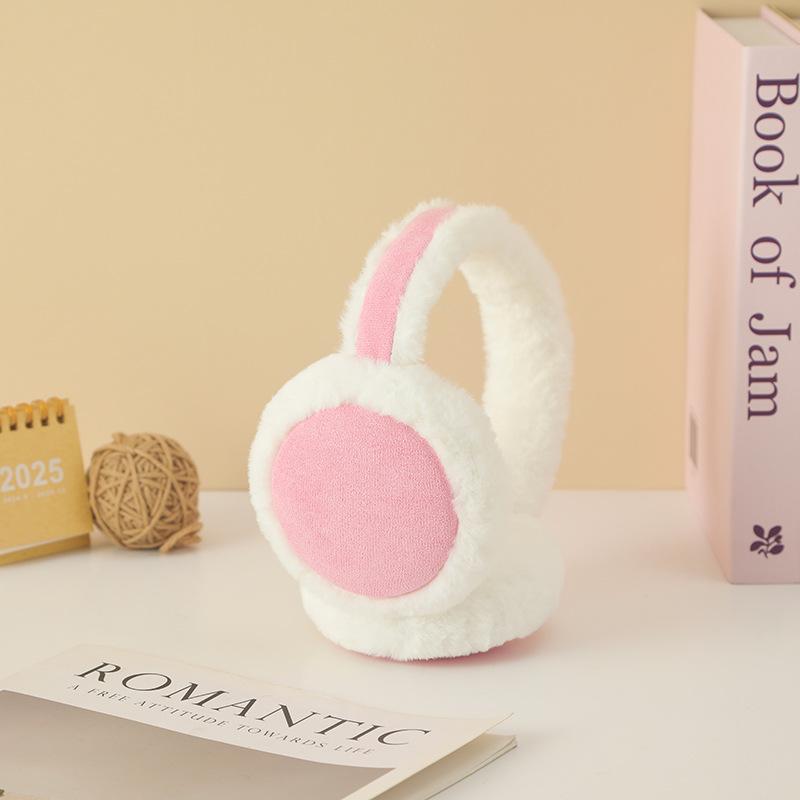 Winter Ladies Earmuffs Cute Plush Earmuffs Rabbit Hair Warm and Cold Folding.