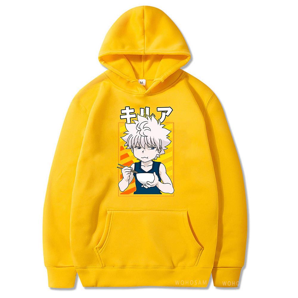 

Толстовки с капюшоном из мультфильма HUNTER×HUNTER Killua Zoldyck для мужчин и женщин, популярная уличная одежда с капюшоном и графикой в ​​стиле аниме, винтажные готические толстовки с круглым вырезом 4XL жёлтый