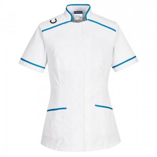 Portwest Womens/Ladies Contrast Trim Medical Work Tunic L bleu azur/blanc