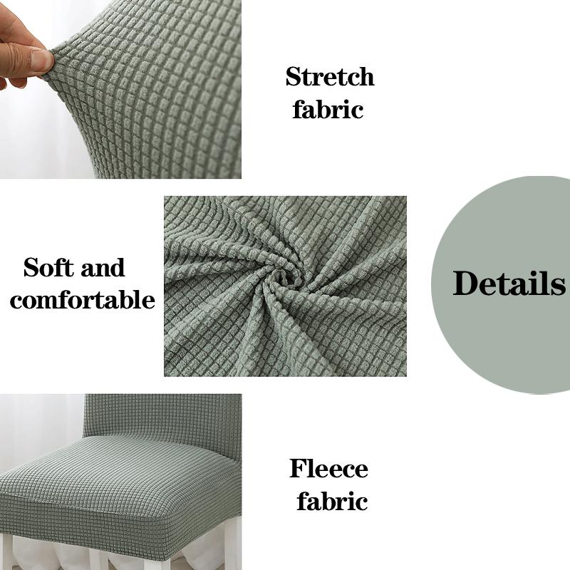 Thick Plain Color Chair Cover Stretchy Chair Cover Washable Removable Dining Universal Fitting