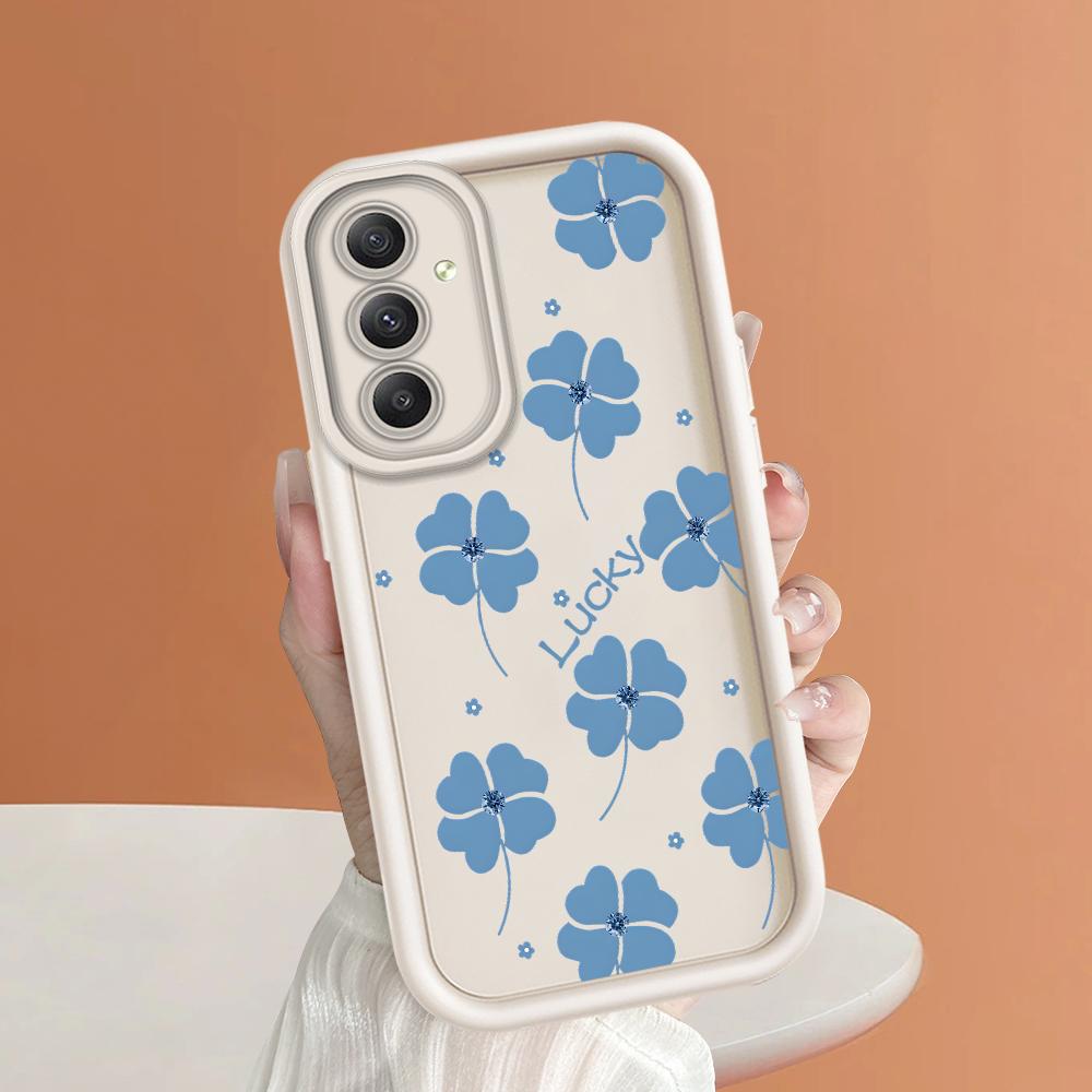Soft Silicone Square Ladder Printing Pattern Phone Casing Full Cover Camera Shockproof Protection Rubber Case for Samsung