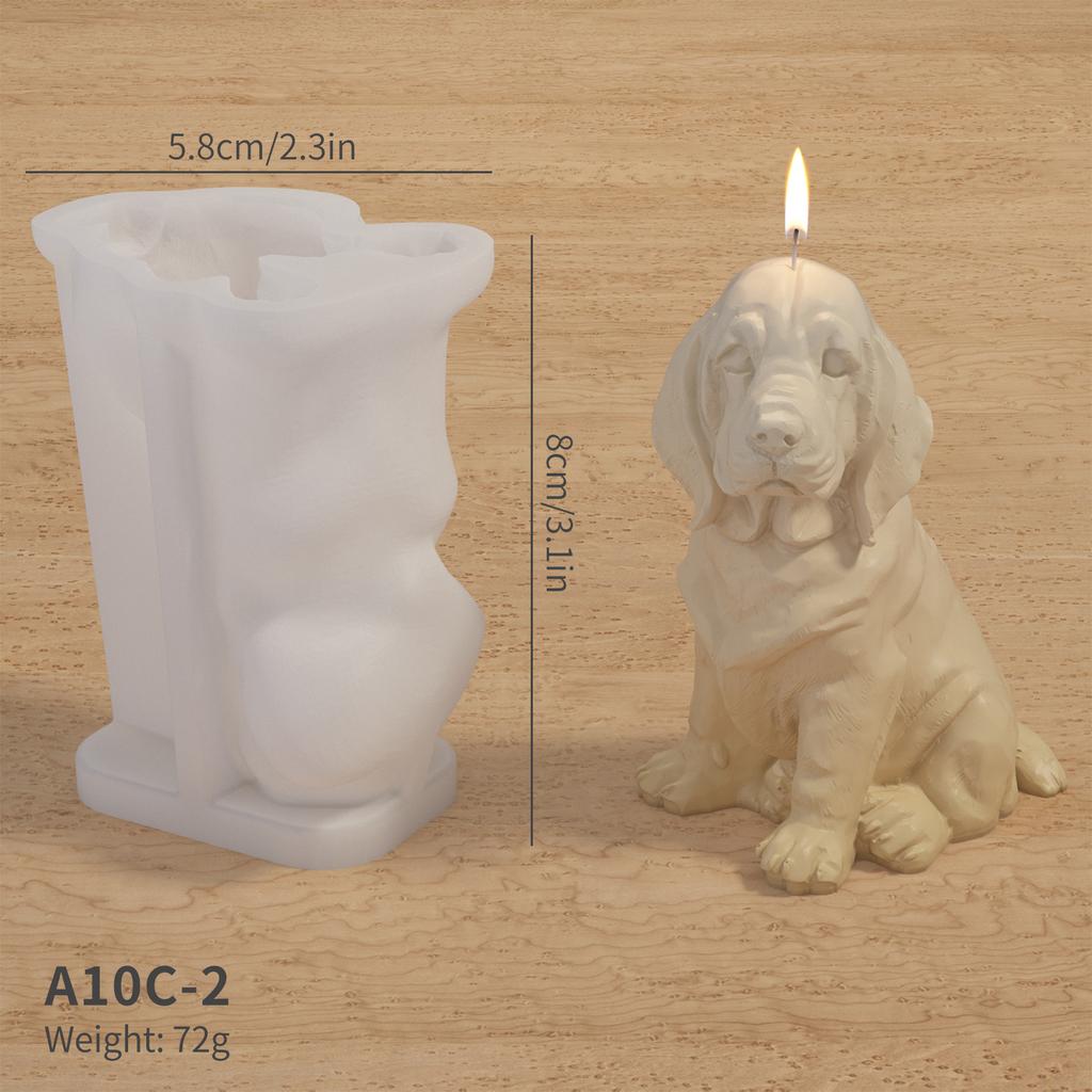 Diy 3d Candle Puppy Making Silicone Mold Kit Ice Cube Fake Dogs Scented Soap Resin Home Decor Handmade Cute Gift Table Ornaments