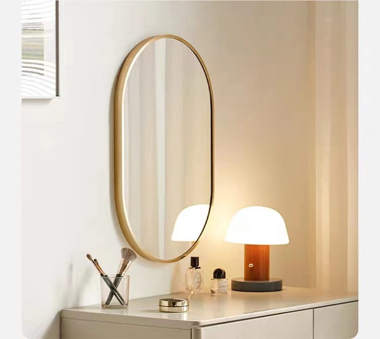 Oval Mirror 80X40Cm Gold Frame
