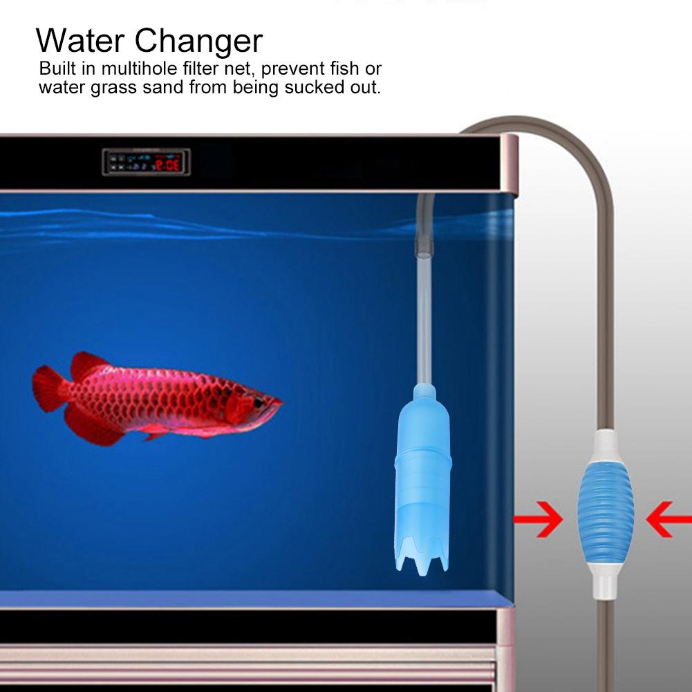 HS M Large Aquarium Manual Water Changer Gravel Cleaner Fish Tank Pump Cleaning Tools Accessory less than br more than