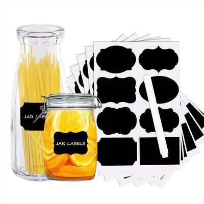 Home Waterproof Chalkboard Jam Jar Bottle Tags Blackboard Label Marker Pen Labels Stickers