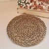 Set of Six, Natural Woven Dinner Plates, Made of Polyester, Measuring 11.0 Cm, Heat Resistant, Farmhouse Bohemian Style