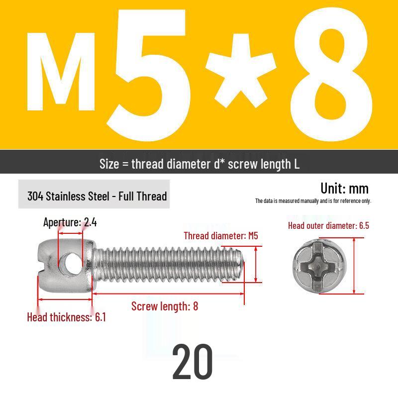 304 Stainless Steel Lead Seal Galvanized Meter Screw with Cross Hole