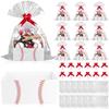 12 Sets Baseball Gift Baskets With Handle Empty Baseball Senior Night Baskets With Bags Ribbons 9.8 X 6.5 X 4.3 Inch Sports Them