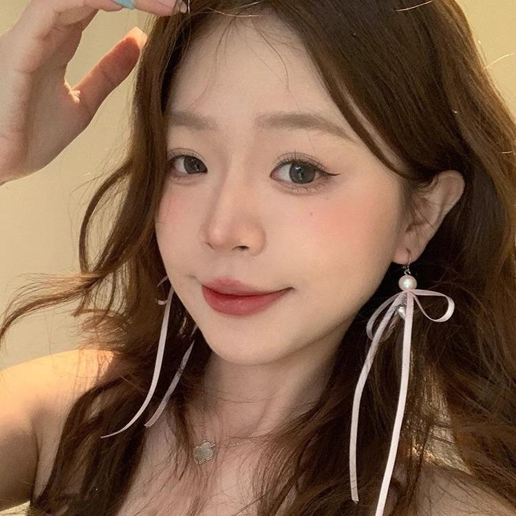 South Korea Zhao Meiyan, the same design, high-end straps, bow earrings, studs, earrings, bell pendant, ribbon women