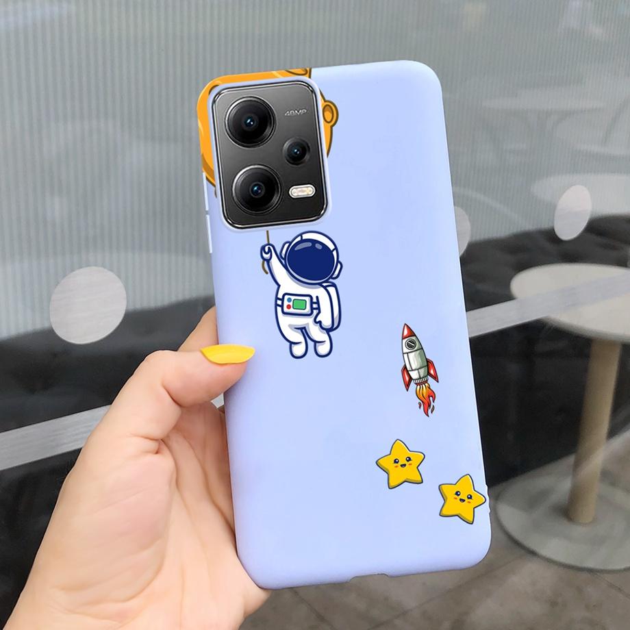 Cartoon Cases For Xiaomi Poco X5 Pro 5G Case PocoX5 5G Cover Soft TPU Matte Shockproof Capas Dragon Cute Cat Astronaur Pattern