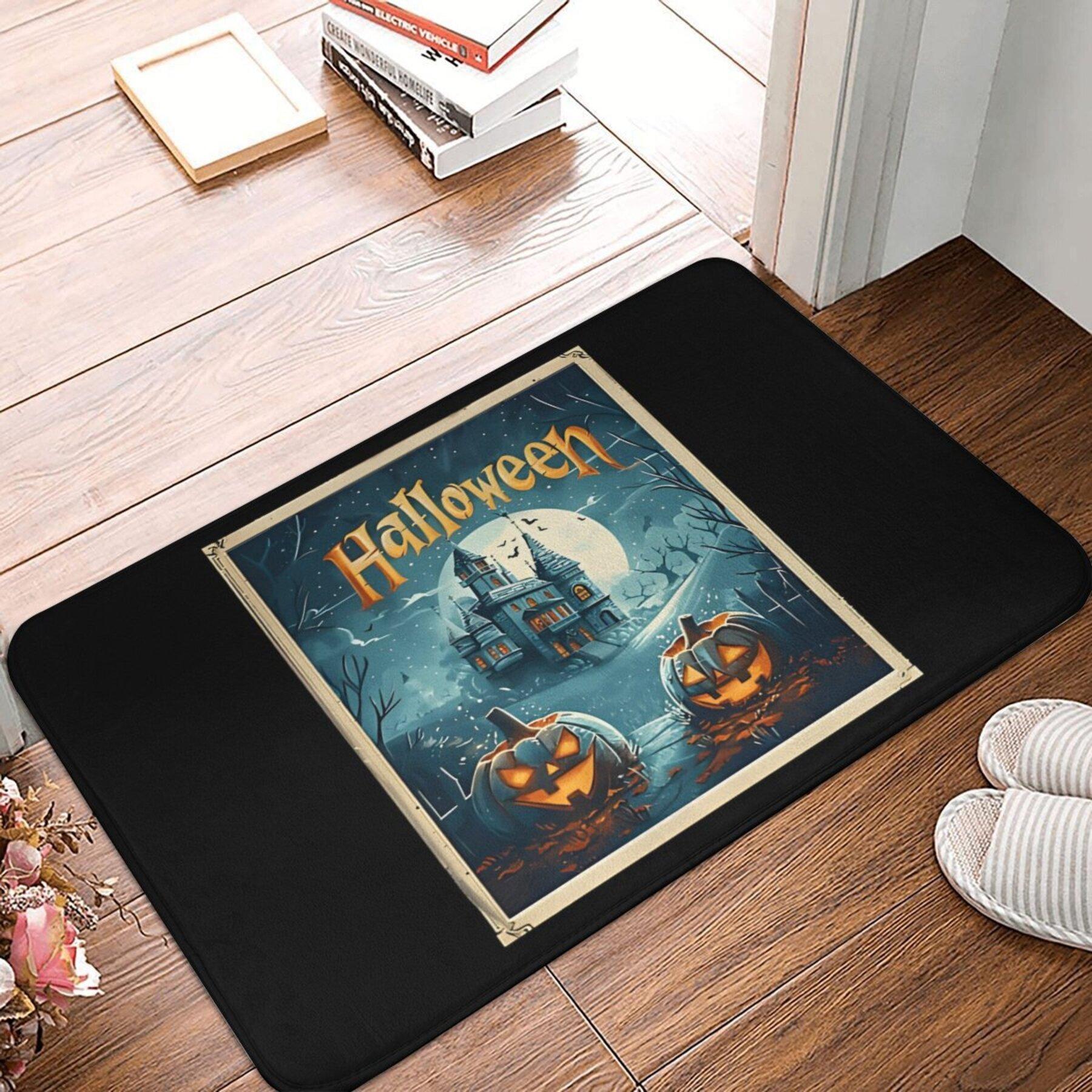 

1pc Moonlit Halloween Mansion Non-Slip Doormat Bath Mat Floor Carpet Welcome Rug Home Decor Christmas Decor Xmas 40x60cm