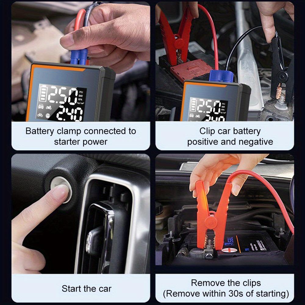EAFC 2 in 1 Portable Car Air Compressor Car Jump Starter, 12V Car Emergency Booster, Battery Power Bank with LED Light
