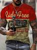 Summer 3D Printed Large-sized Men's T-shirt with Motorcycle Rider Pattern Quick-drying and Breathable Suitable for Daily Wear
