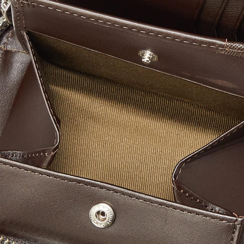 Katharine Hamnett London PRISM Bifold Premium Japanese Cow Prism Medium Round Dark Brown Wallet, Leather, Embossed, Size, Zipper,