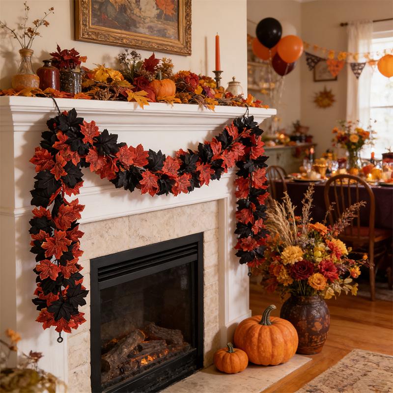Halloween Autumn Maple Leaf Vine Wall Hanging Decoration
