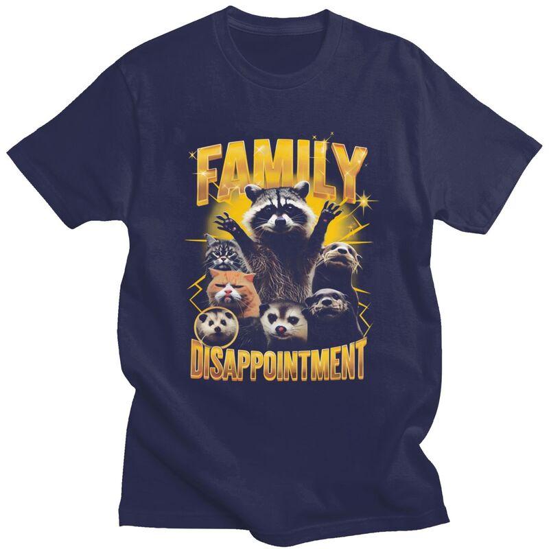 

Male Family Disappointment Funny Raccoon Cat T Shirt Streetwear Short Sleeves 100 Cotton Colthing Graphic Tees Shirt 4XL