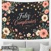 2D Flat - 2D Flat - 2D Flat Print 1pc Tapestry Floral Birthday Garland Wall Hanging, Warm Party Decor Tapestry for Bedroom Dorm Decor, Trendy Instagra