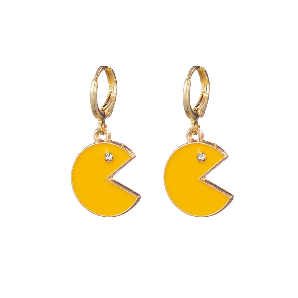 Womens Smiley Alloy Face Earrings Plated Cartoon Design Jewelry Stylish