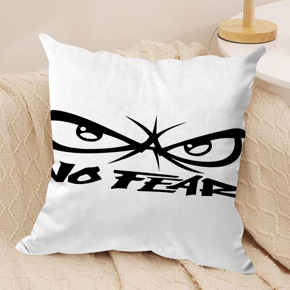 

Classic No fFear Cushion Cover Short plush Doublesided Print Square Throw Pillow Covers Sofa Home Cushion Decor 30x30cm