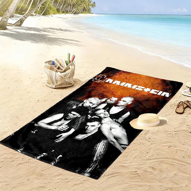 Rammstein Print Beach Towel, Large Soft Quick Dry Towel for Beach Camping Swimming