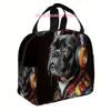 1pc, Dog Wearing Headphones and Colorful Jacket Printed Thermal Bag, Insulation Bag, Insulated Bag, No Food Contact, Suitable Fo