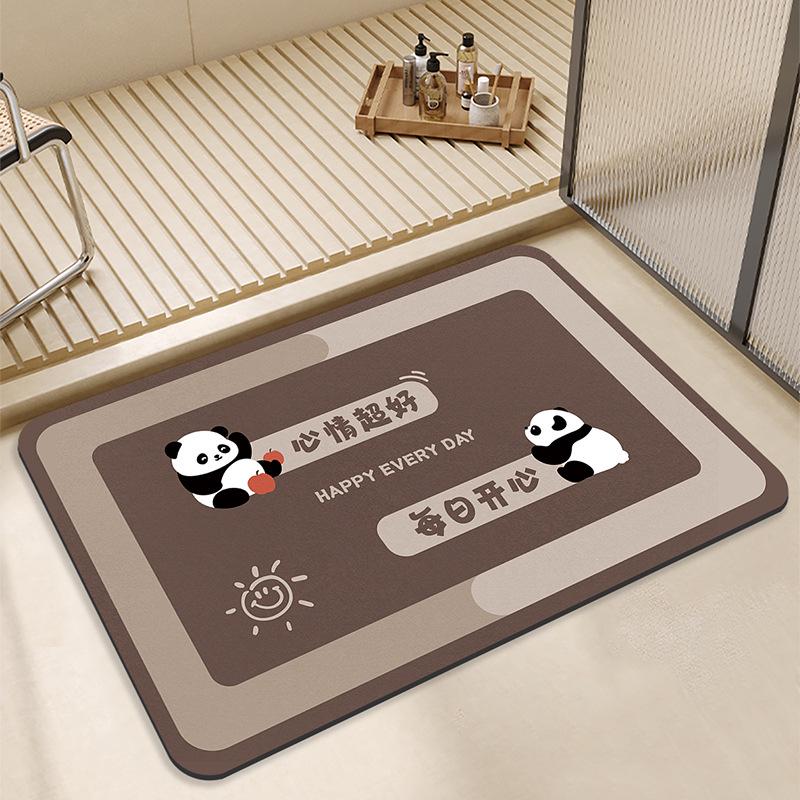 Diatom Mud Bathroom Floor Mat - Soft, Anti-Slip, Quick-Drying, Water-Absorbent Mat for Shower, Toilet, or Doorway.