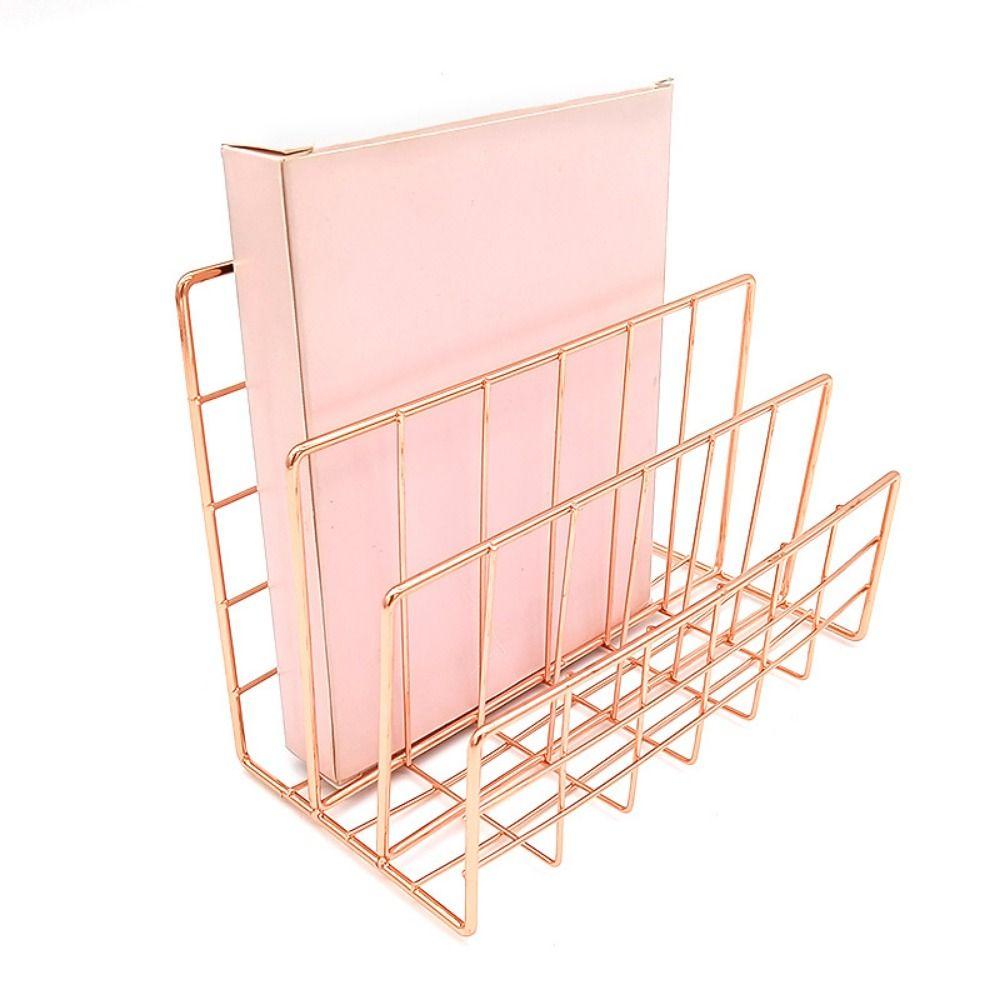 Metal Book Record Holder Durable Document Storage Shelf File Sorter Organizer  Desk Accessories