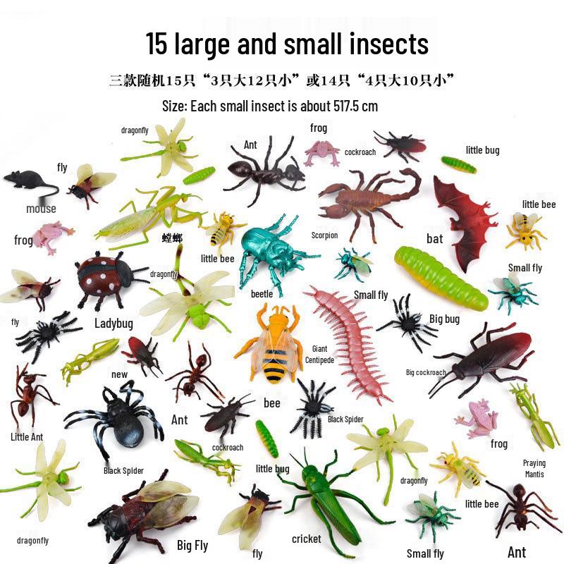 Cross-Border Insect and Animal Simulation Set: Mantis, Beetle, Scorpion, Bat, Centipede for Science and Education