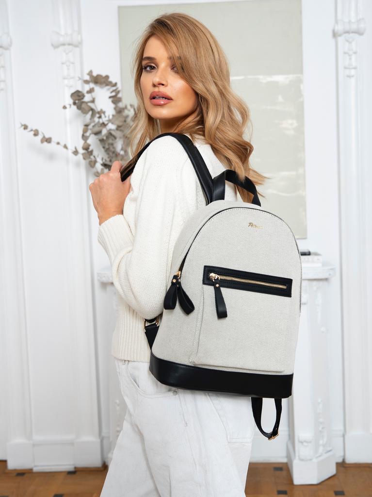 PTN CAN-05-5815 Nat-Black Canvas Backpack
