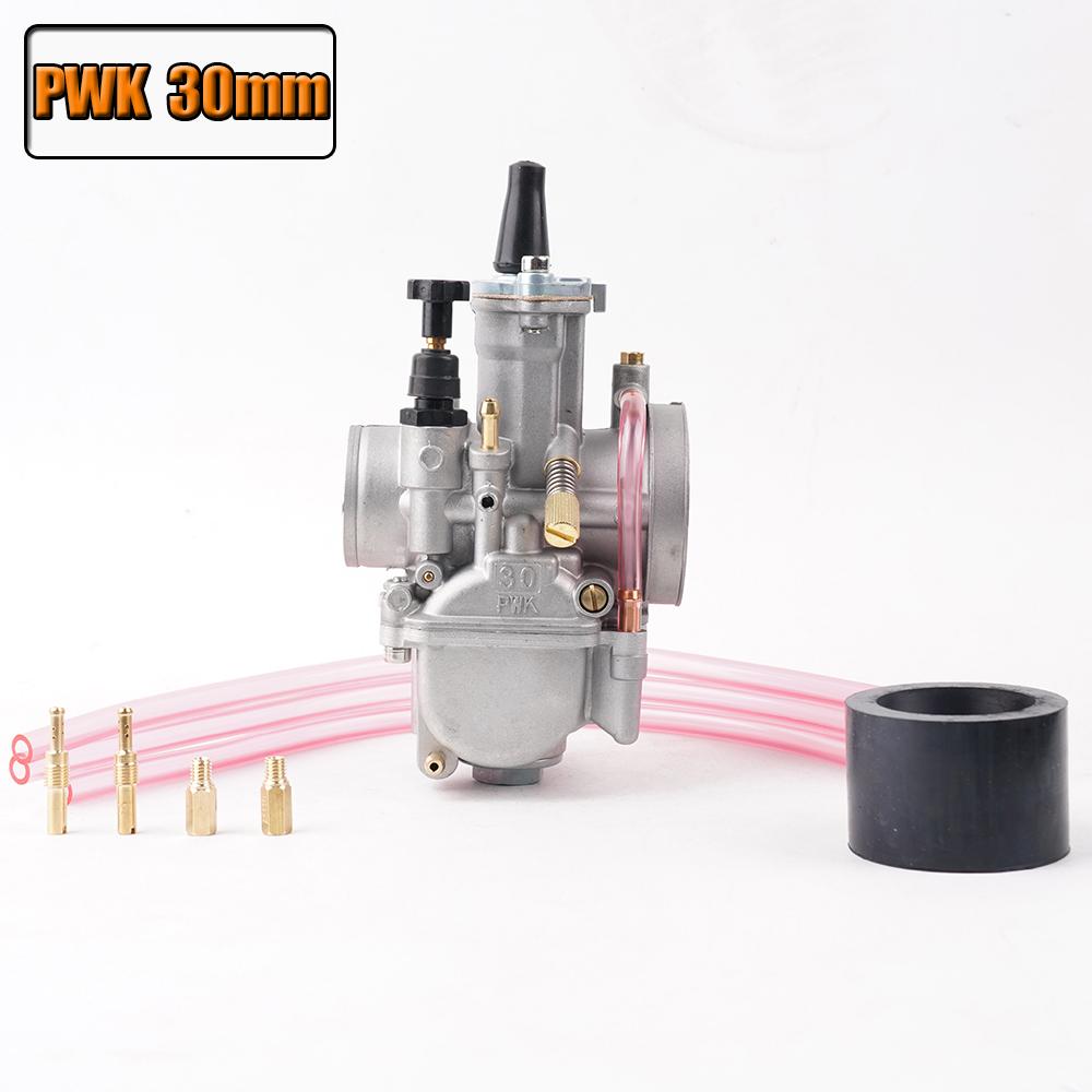 PWK Motorcycle Carburetor Power Injection For Racing Flat Side OKO Mikuni ATV Yamaha Universal Carburetor 21 24 26 28 30 32 34mm