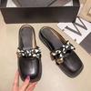 Baotou half-drag sandals women's outer wear summer 2025 new fashion soft-soled lady flat-bottomed gentle wind-cool slippers