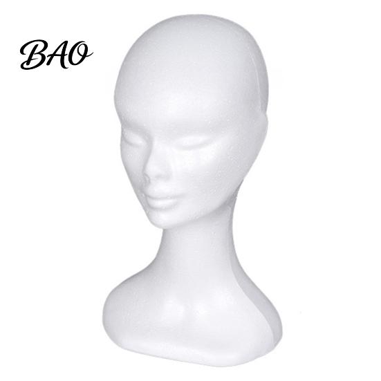 Manichino in schiuma per esposizione in negozio, Testa manichino in schiuma, Supporto per cappelli da uomo e donna, Testa per supporto leggero per parrucche, Parrucche