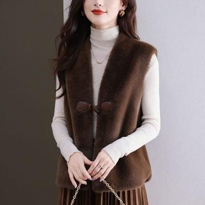 Spring and Autumn New Imitation Mink Velvet Vest Fur Jacket Fashion Wear Winter Short Imitation Mink Vest