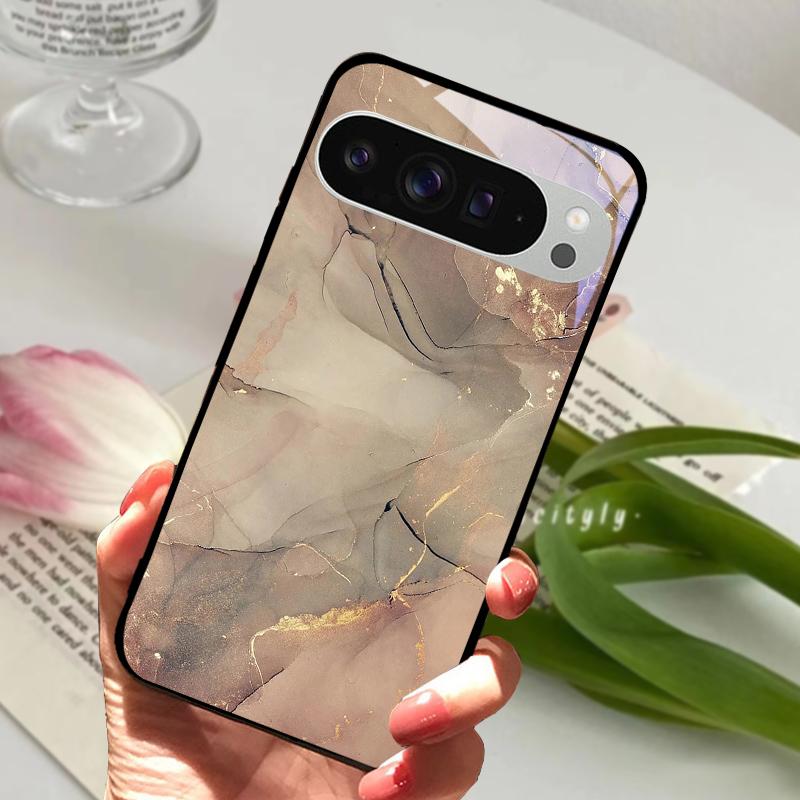 For Google Pixel 9 Pro XL Case Pixel9 Cute Animal Tempered Glass Phone Cover For GOOGLE PIXEL 9A Glass Protective Fundas Cases