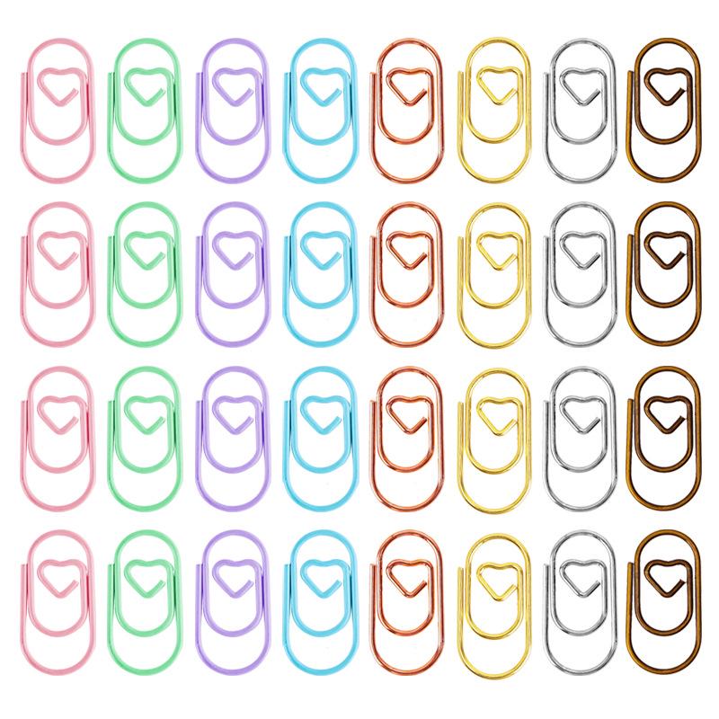 Mini Gold Heart Paperclip Set - Cute Shaped Binder Clips for Student Planners