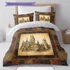 Cartoon Pattern Bedding Quilt Set Quilt Cover Pillowcase Home Decoration Birthday Gift (1 * duvet cover + 2 * pillowcase, without core)
