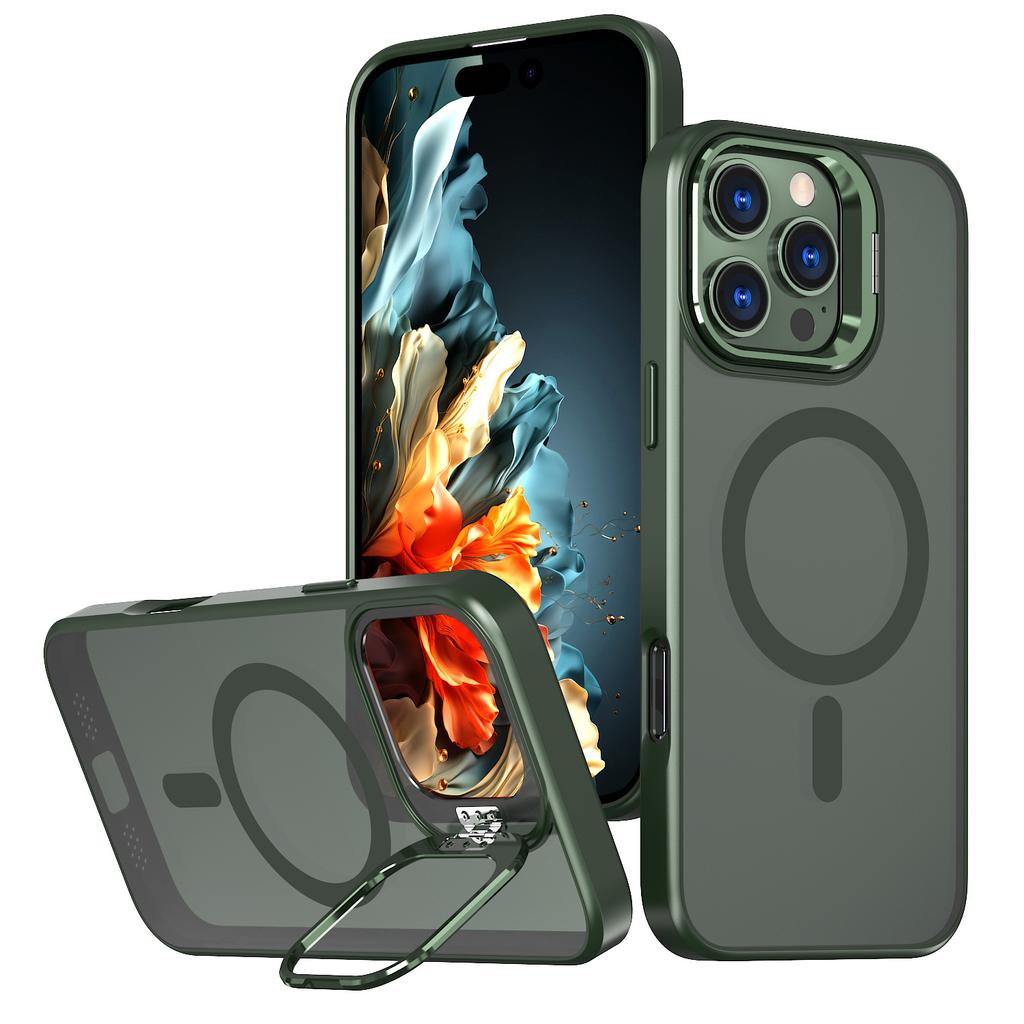 Applicable to Apple 17 transparent skin feeling mobile phone case, lens frame all-inclusive hidden bracket iPhone17pm magnetic case