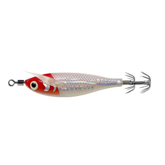 8CM/5.3G Shrimp Bait with Squid Jig Hook Swivel Luminous Realistic Bionic Artificial Lure Saltwater Freshwater Bass Walleye Trout Fishing Accessories