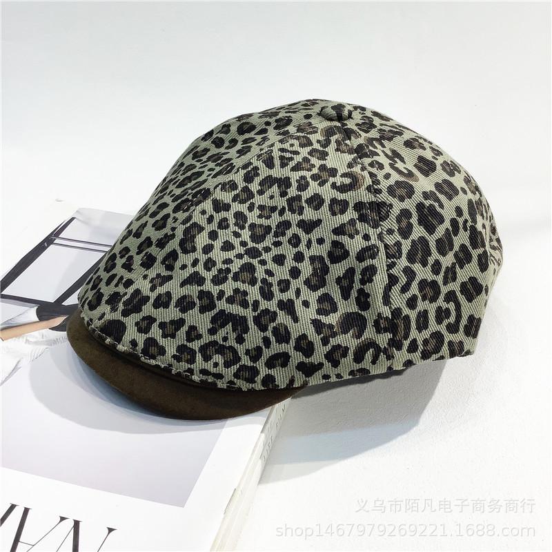 Retro Leopard Print Forward Hat Female New Spice Girl Early Autumn Cap Temperament Versatile Painter Beret