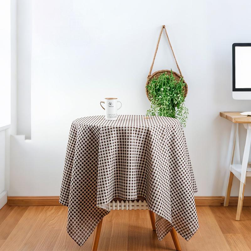 

Non-slip cotton and linen dust-proof fabric printed camping cover cloth B & B decorative coffee table small round table pastoral tablecloth 140*140CM
