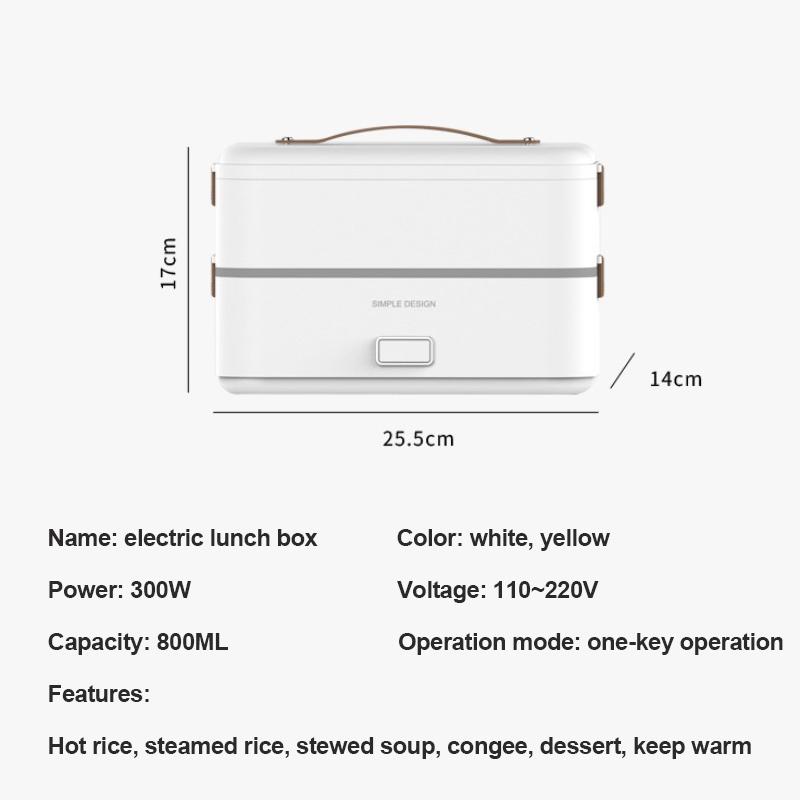 110V/220V lunsjboks matbeholder bærbar elektrisk oppvarming isolasjon servise matoppbevaringsbeholder bento lunsjboks
